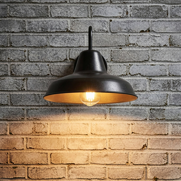 15 Inch Outdoor Wall Sconce In Black Black And Clear Finish - LIGHTING by Joshua Marshal