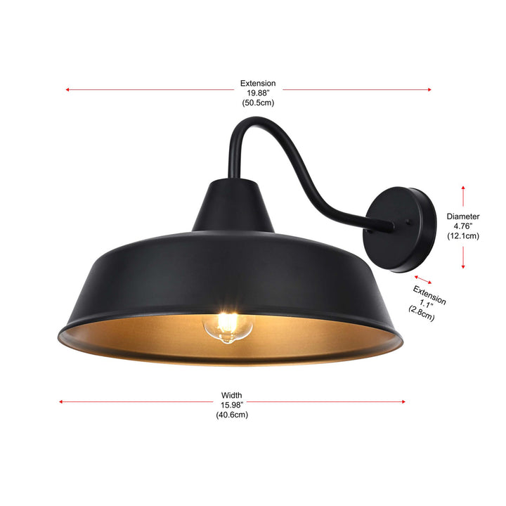 20 Inch Outdoor Wall Sconce In Black - View 6 - Joshua Marshal