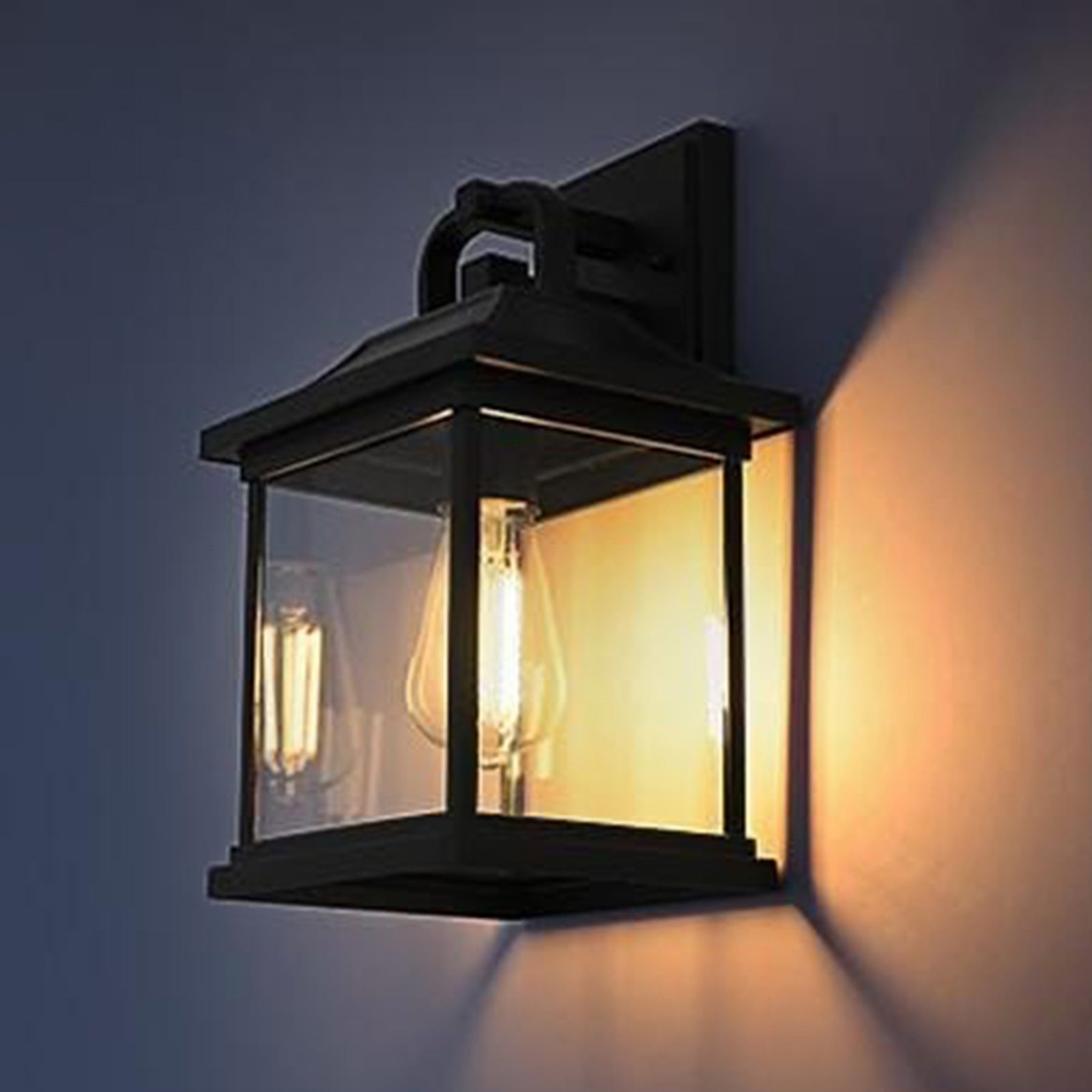 13 Inch Outdoor Wall Sconce In Black Black And Clear Finish - LIGHTING by Joshua Marshal