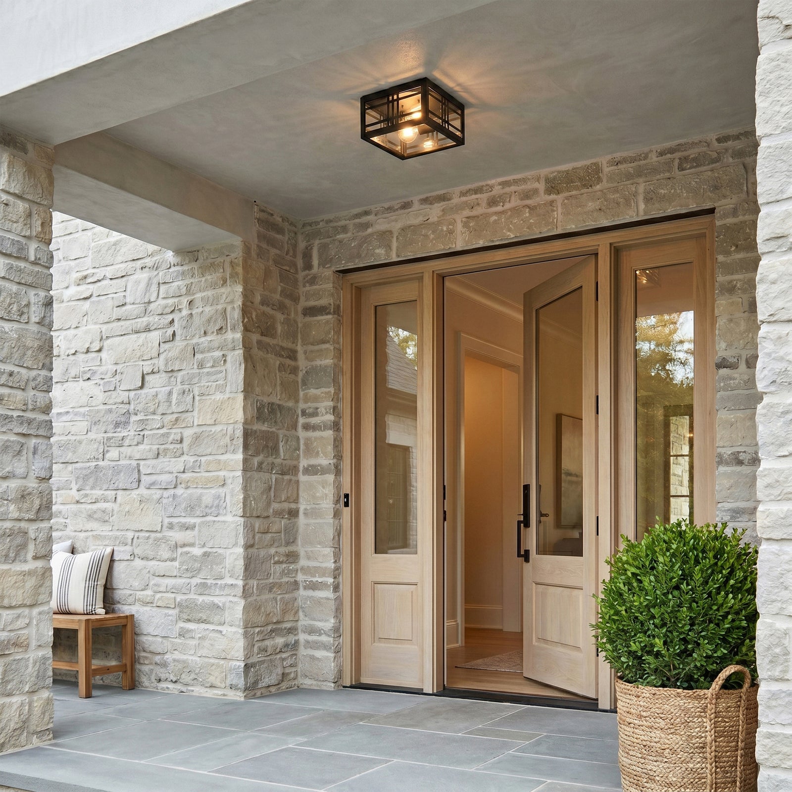 11 Inch Outdoor Flush Mount In Black - View 2 - Joshua Marshal