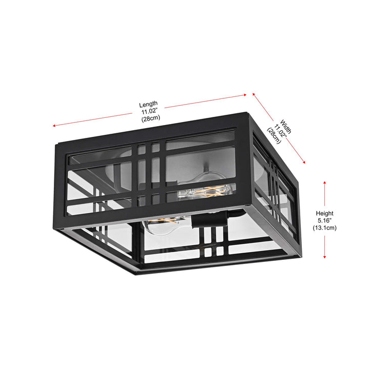 11 Inch Outdoor Flush Mount In Black - View 6 - Joshua Marshal