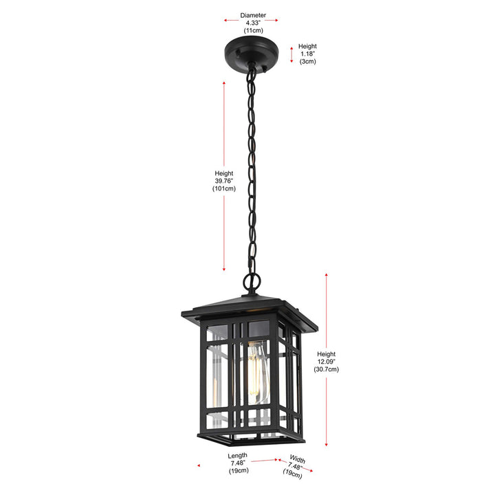 12 Inch Outdoor Pendant In Black - View 4 - Joshua Marshal
