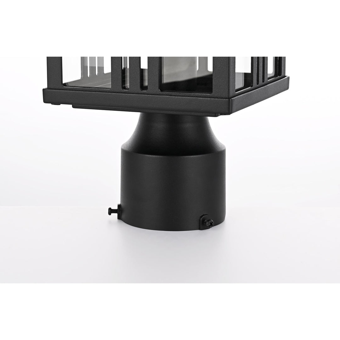 15 Inch Outdoor Post Light In Black - View 5 - Joshua Marshal