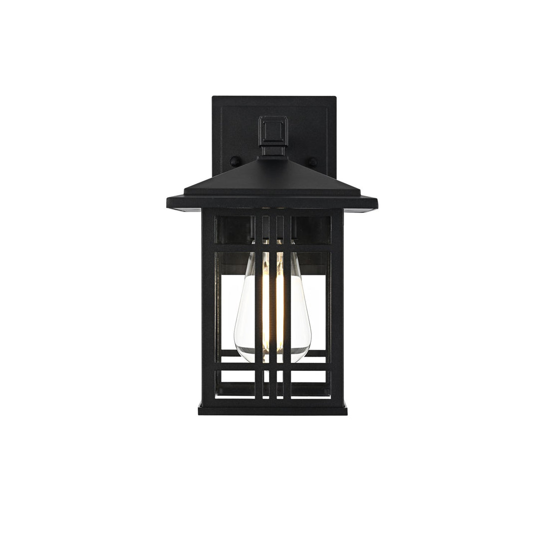 10 Inch Outdoor Wall Sconce In Black - View 3 - Joshua Marshal