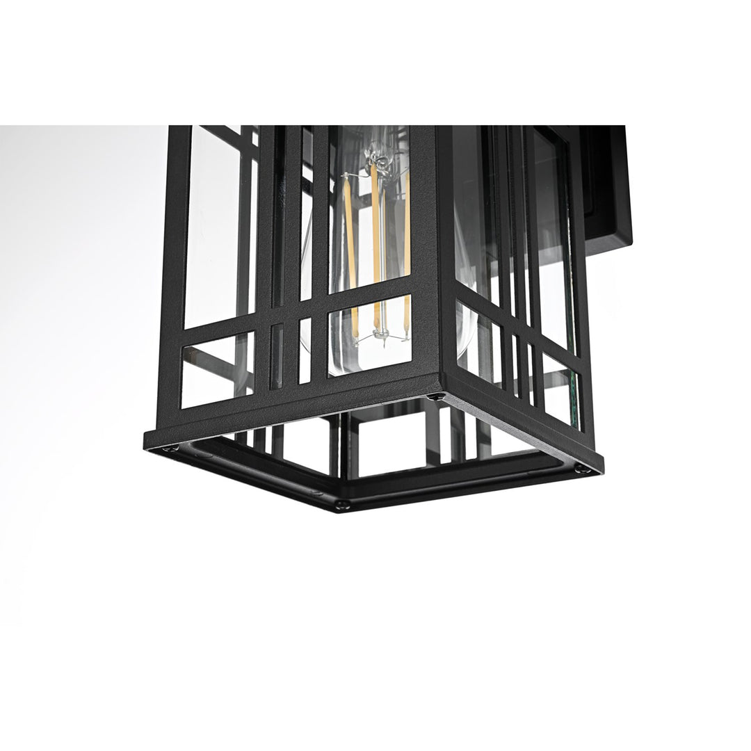 10 Inch Outdoor Wall Sconce In Black - View 6 - Joshua Marshal