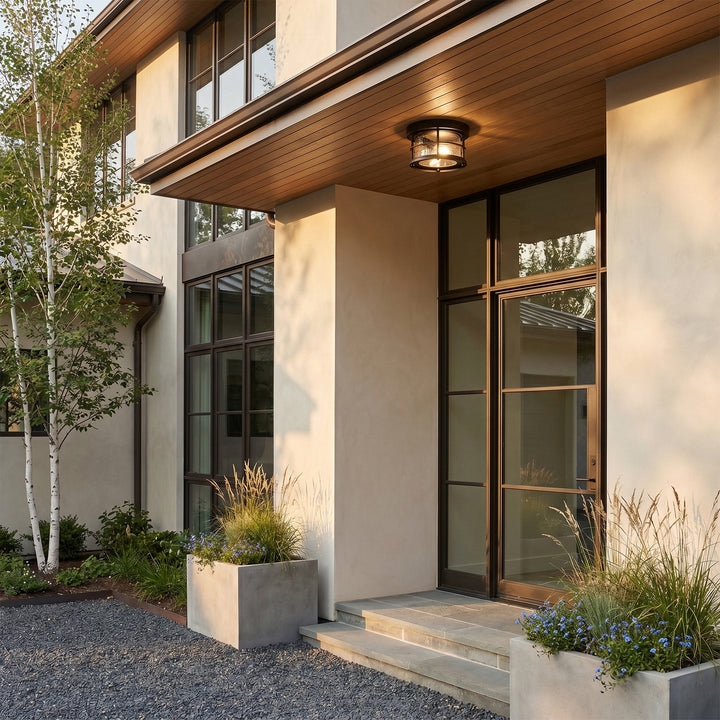 10 Inch Outdoor Flush Mount In Black - View 2 - Joshua Marshal