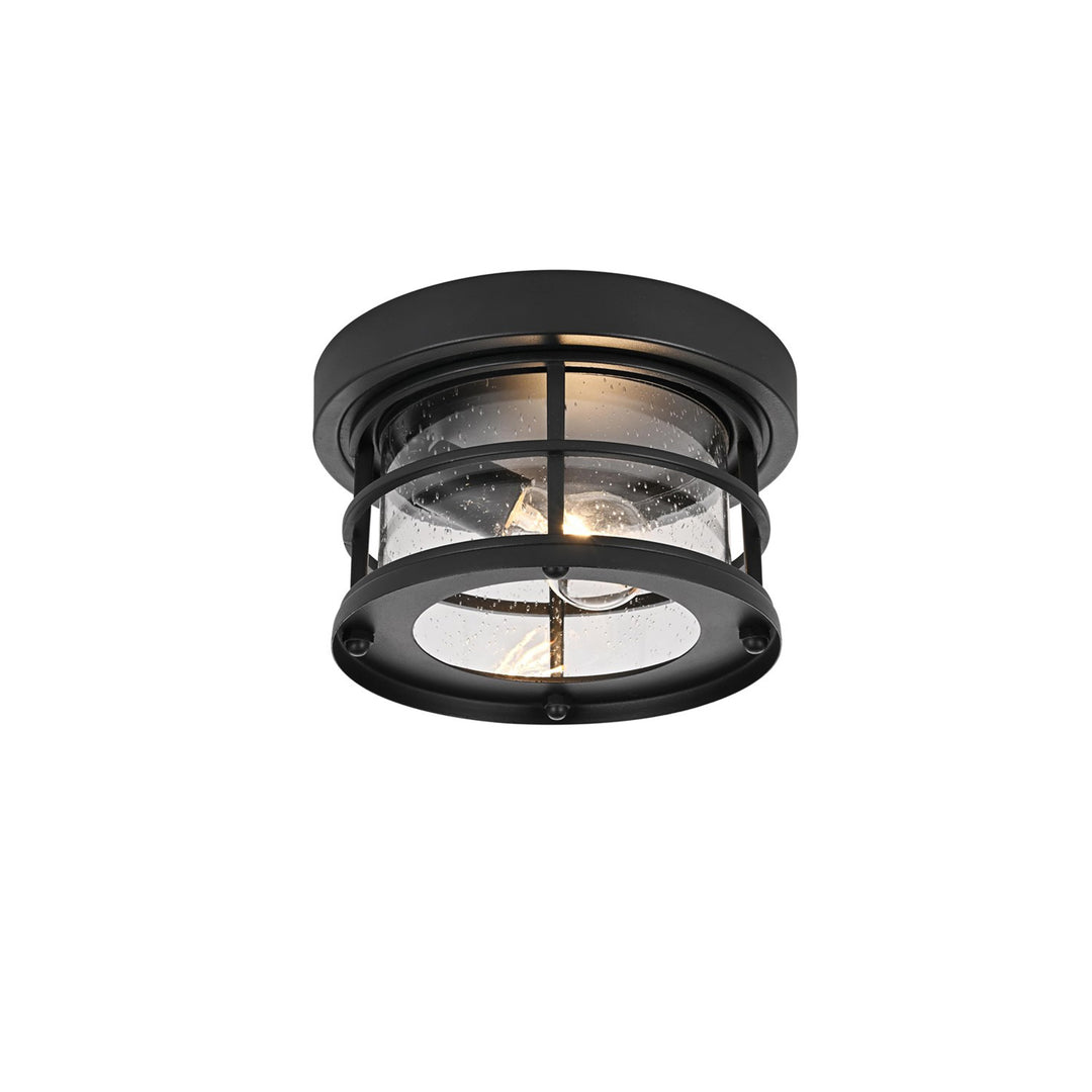 10 Inch Outdoor Flush Mount In Black - View 5 - Joshua Marshal