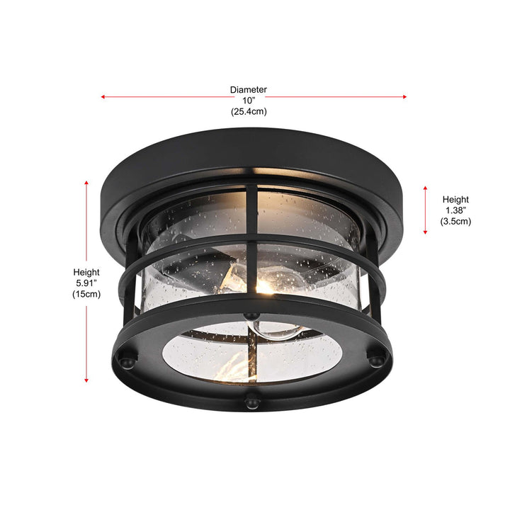 10 Inch Outdoor Flush Mount In Black - View 6 - Joshua Marshal