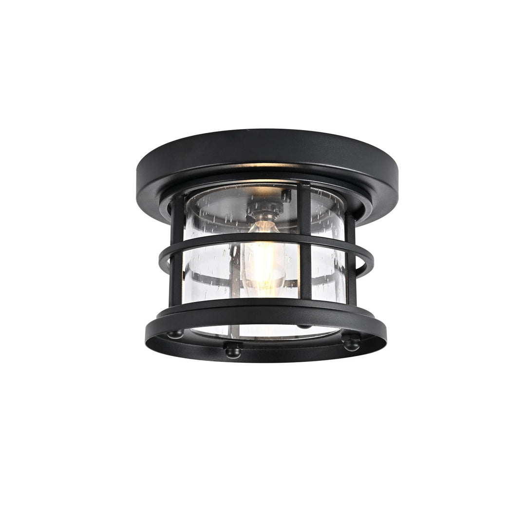 8 Inch Outdoor Flush Mount In Black - View 3 - Joshua Marshal