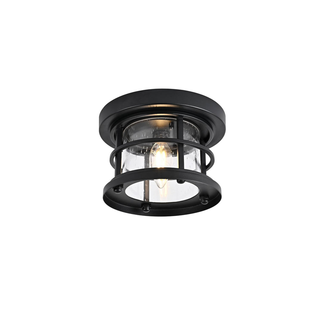 8 Inch Outdoor Flush Mount In Black - View 4 - Joshua Marshal