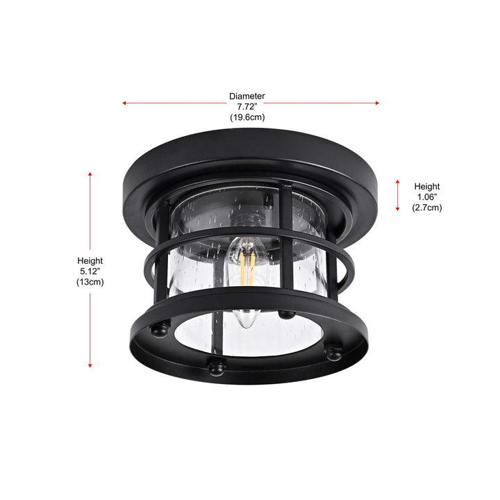 8 Inch Outdoor Flush Mount In Black - View 5 - Joshua Marshal