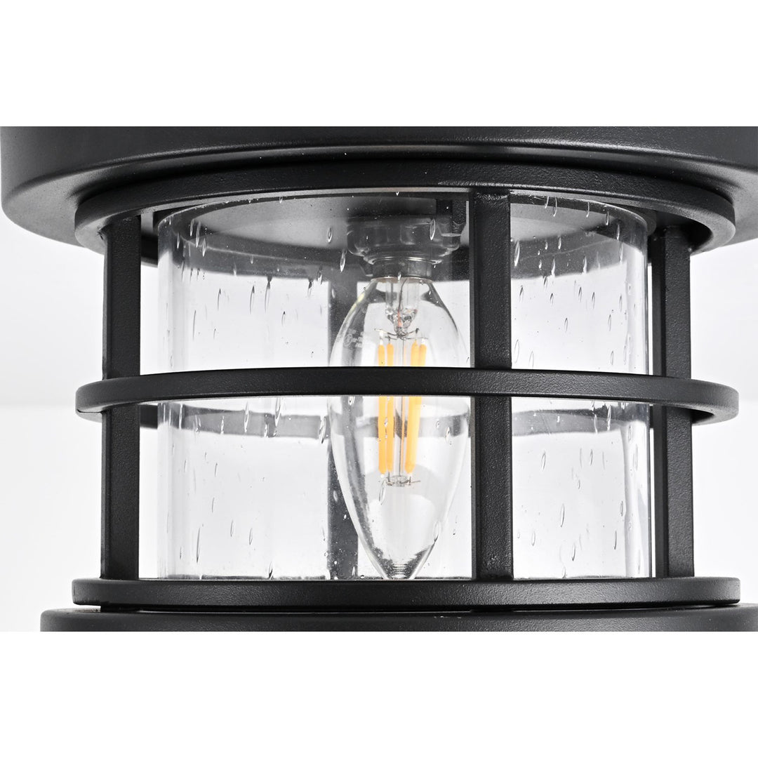 8 Inch Outdoor Flush Mount In Black - View 6 - Joshua Marshal