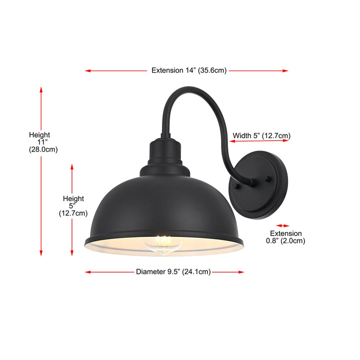 9.5 Inch Outdoor Wall Sconce In Black - View 6 - Joshua Marshal