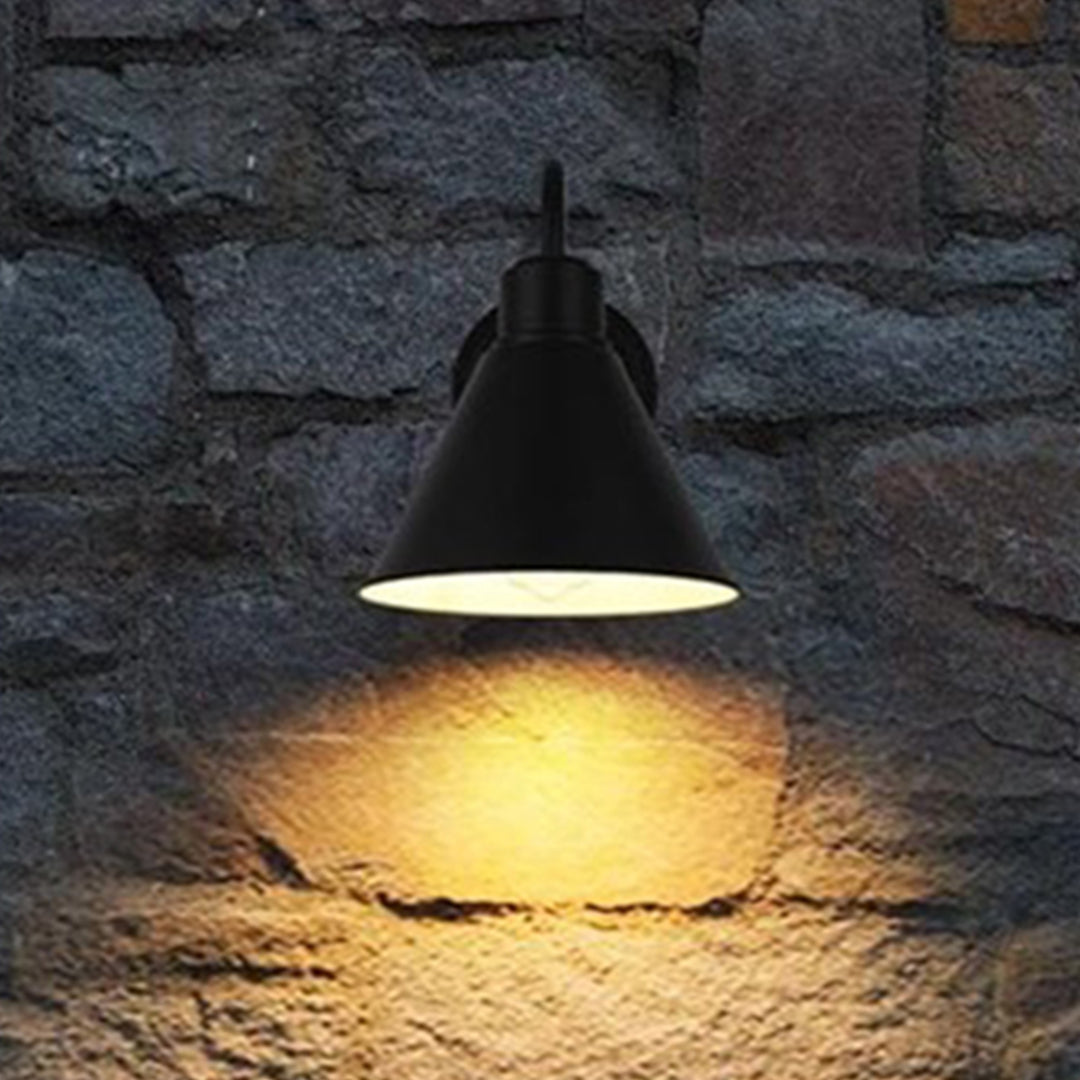 8 Inch Outdoor Wall Sconce In Black Black Finish - LIGHTING by Joshua Marshal