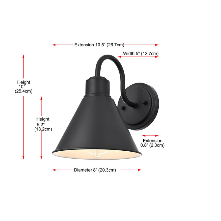 8 Inch Outdoor Wall Sconce In Black - View 6 - Joshua Marshal