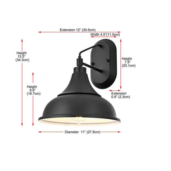 11 Inch Outdoor Wall Sconce In Black - View 6 - Joshua Marshal