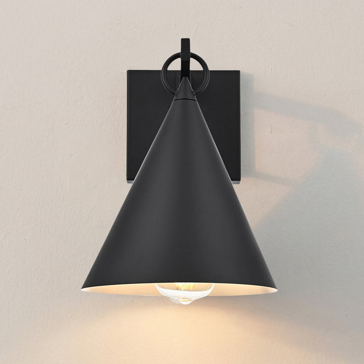 8 Inch Outdoor Wall Sconce In Black Black Finish - LIGHTING by Joshua Marshal