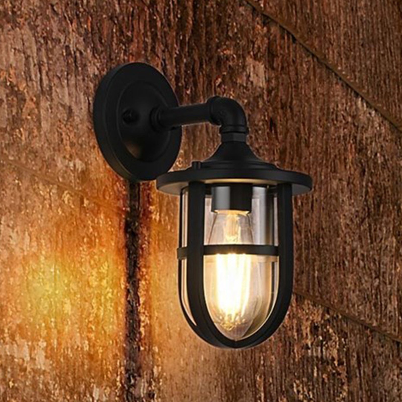 6 Inch Outdoor Wall Sconce In Black Black Finish - LIGHTING by Joshua Marshal