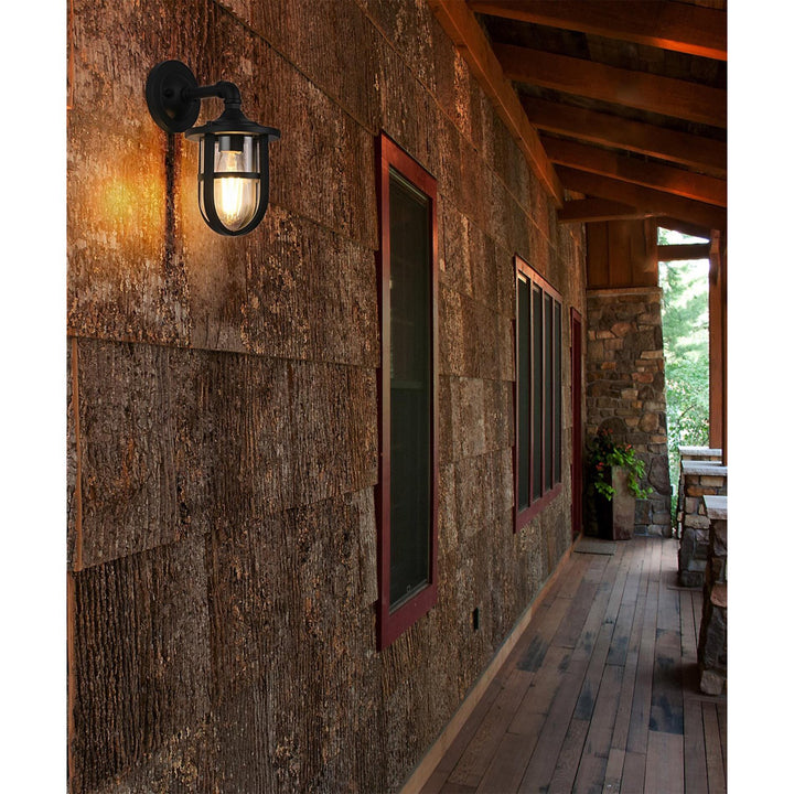 6 Inch Outdoor Wall Sconce In Black - View 2 - Joshua Marshal