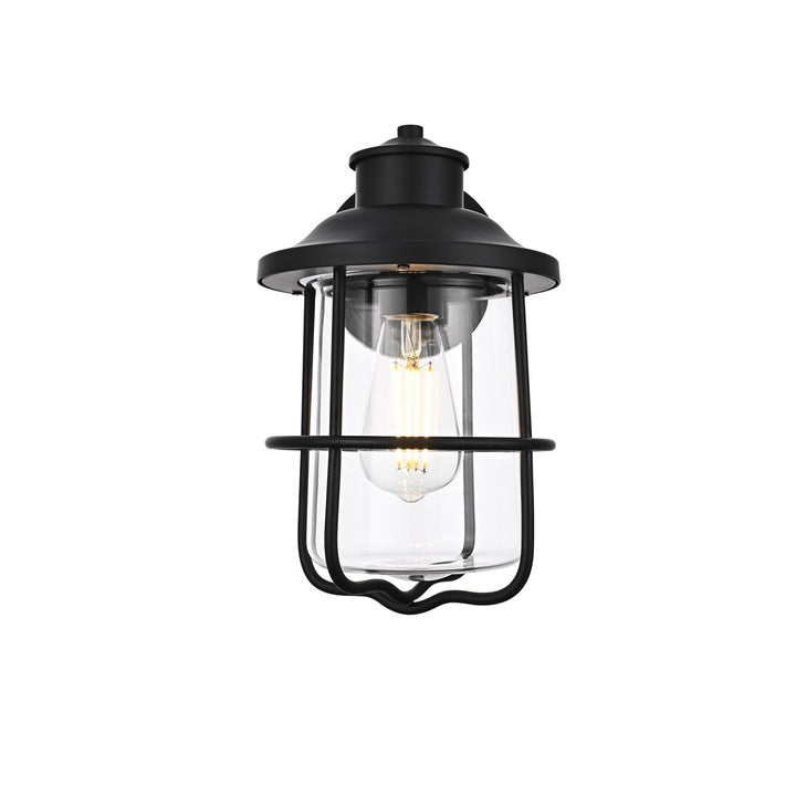 7 Inch Outdoor Wall Sconce In Black - View 3 - Joshua Marshal