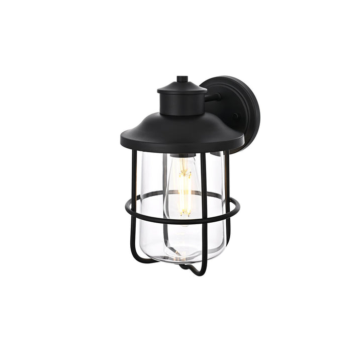 7 Inch Outdoor Wall Sconce In Black - View 4 - Joshua Marshal