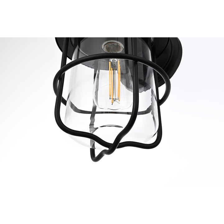 7 Inch Outdoor Wall Sconce In Black - View 5 - Joshua Marshal