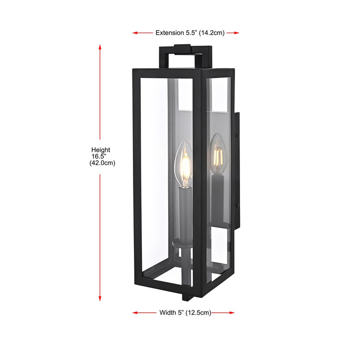 5 Inch Outdoor Wall Sconce In Black - View 6 - Joshua Marshal