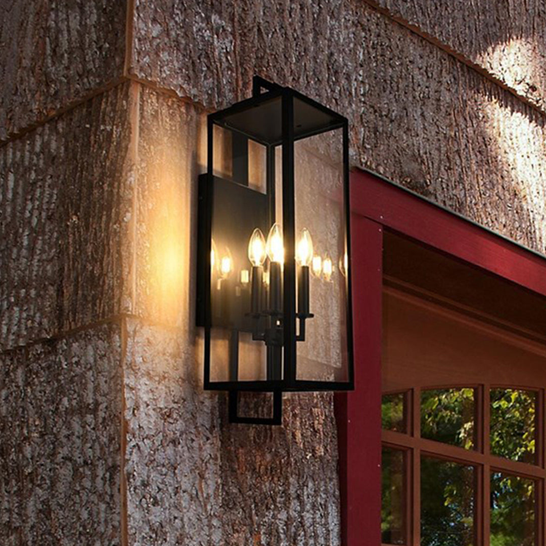 8 Inch Outdoor Wall Sconce In Black Black Finish - LIGHTING by Joshua Marshal