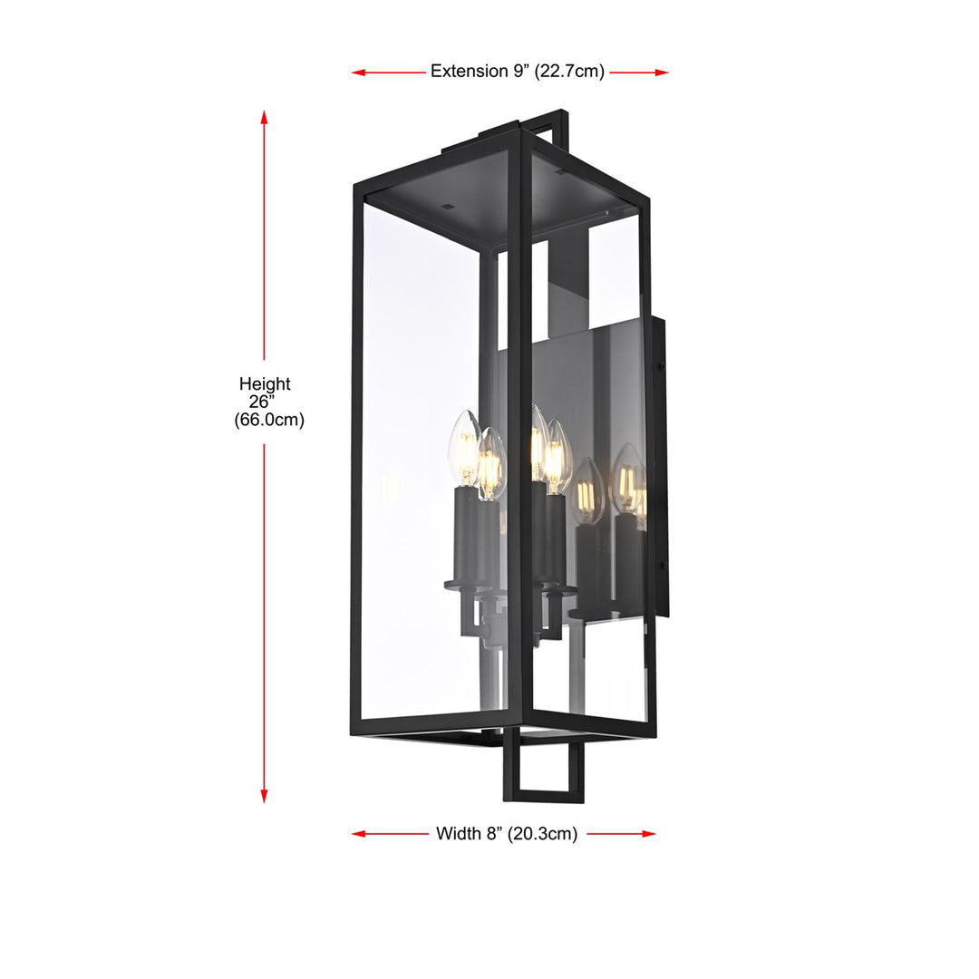 8 Inch Outdoor Wall Sconce In Black - View 6 - Joshua Marshal