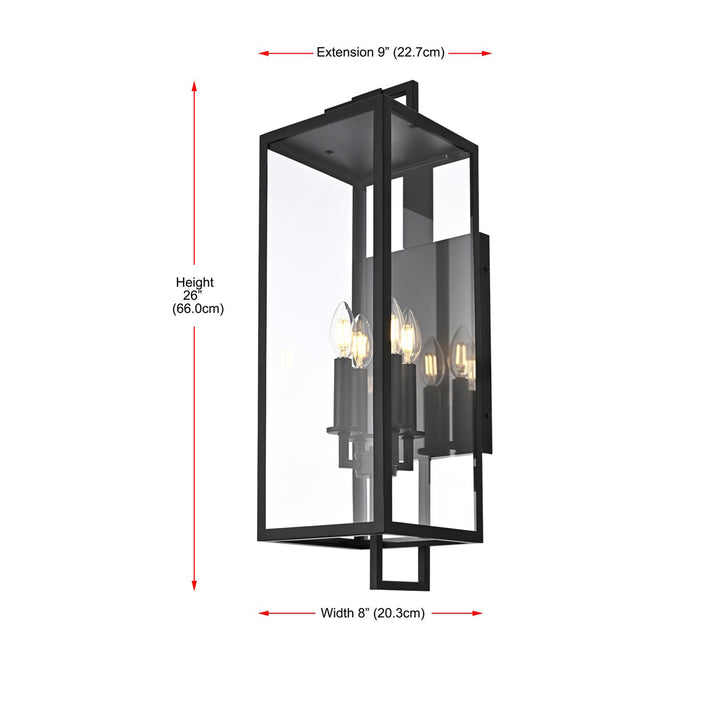 8 Inch Outdoor Wall Sconce In Black - View 6 - Joshua Marshal