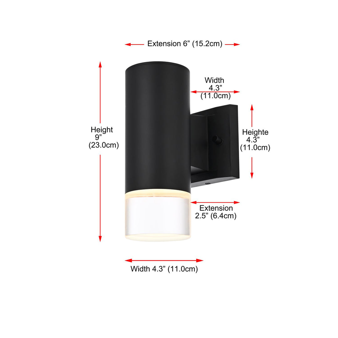 5 Inch Outdoor Wall Sconce In Black - View 6 - Joshua Marshal