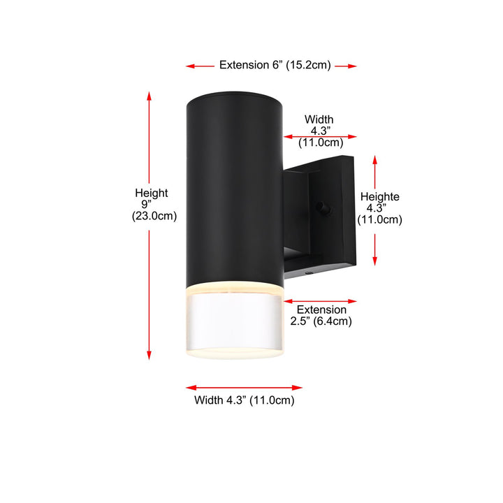 5 Inch Outdoor Wall Sconce In Black - View 6 - Joshua Marshal
