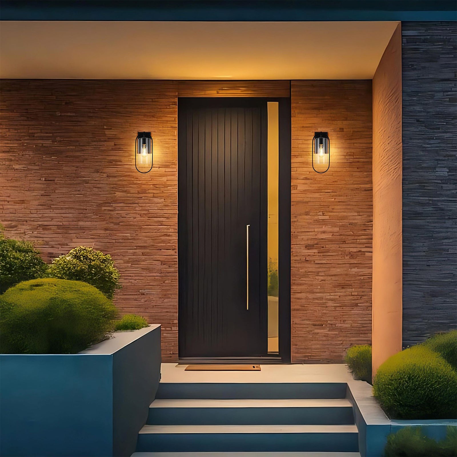 6 Inch Outdoor Wall Sconce In Black - View 2 - Joshua Marshal