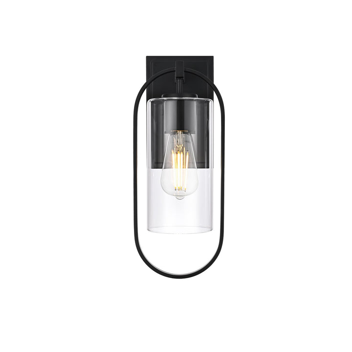 6 Inch Outdoor Wall Sconce In Black - View 3 - Joshua Marshal