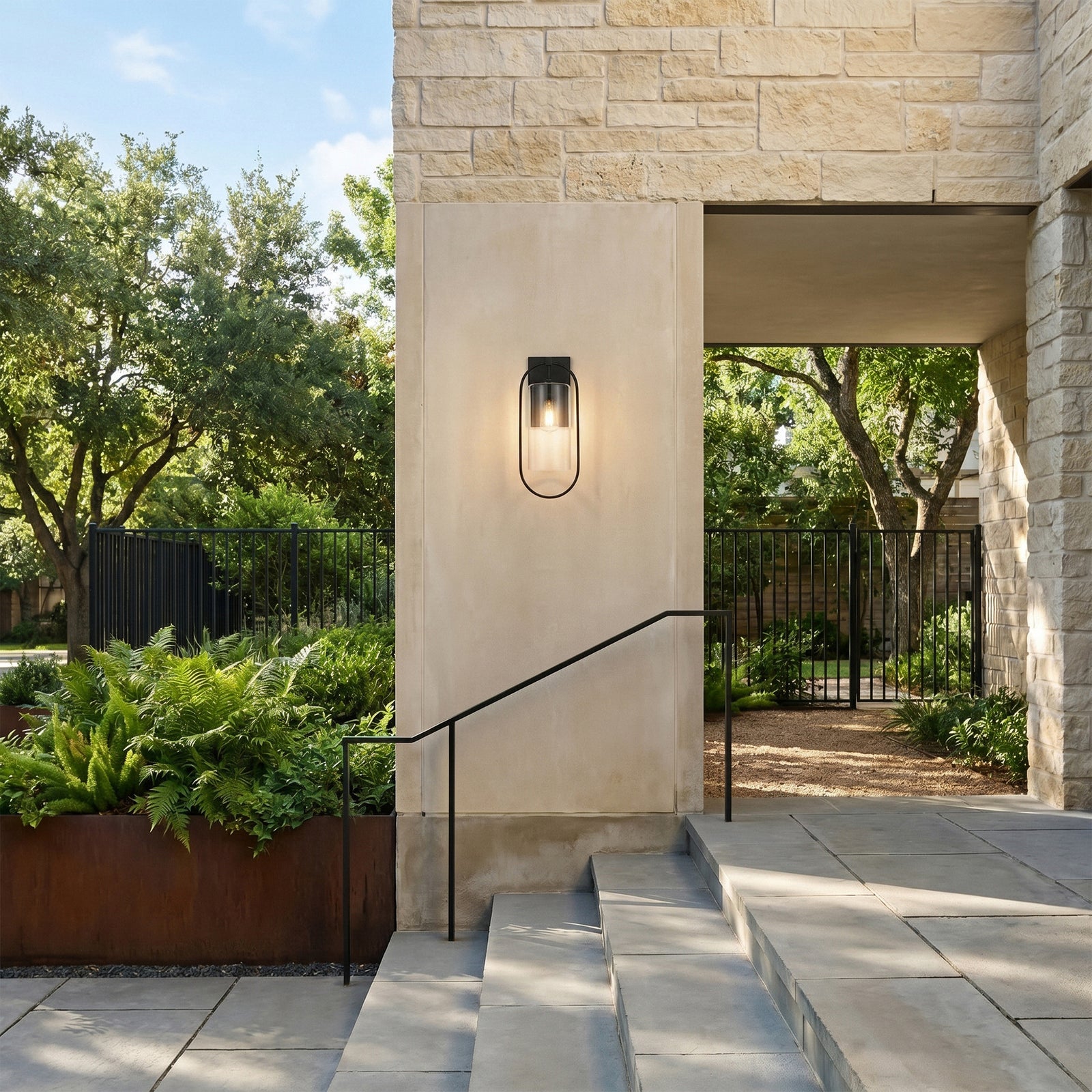 8 Inch Outdoor Wall Sconce In Black - View 2 - Joshua Marshal