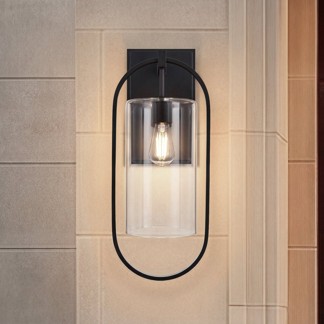 10 Inch Outdoor Wall Sconce In Black Black Finish - LIGHTING by Joshua Marshal
