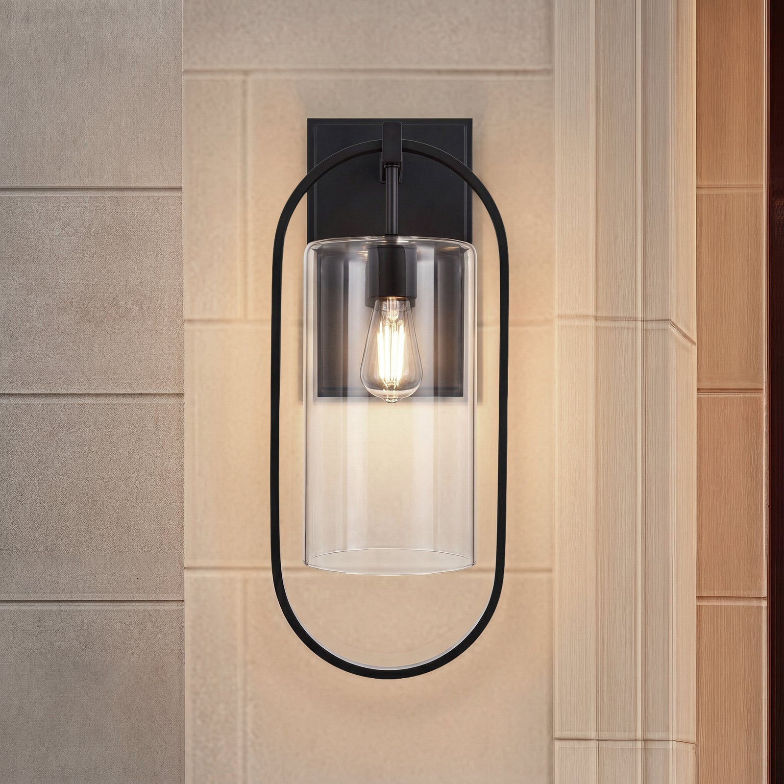 10 Inch Outdoor Wall Sconce In Black Black Finish - LIGHTING by Joshua Marshal