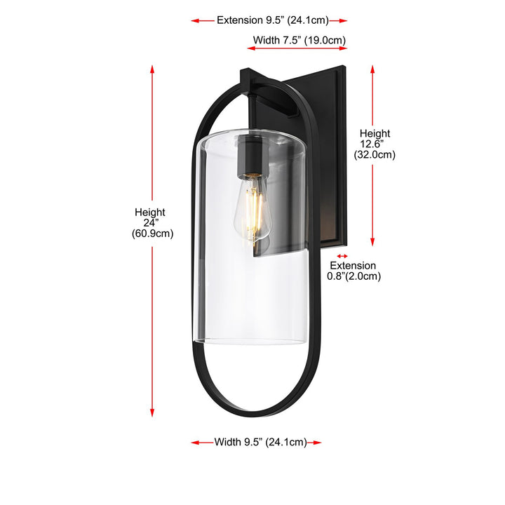 10 Inch Outdoor Wall Sconce In Black - View 4 - Joshua Marshal