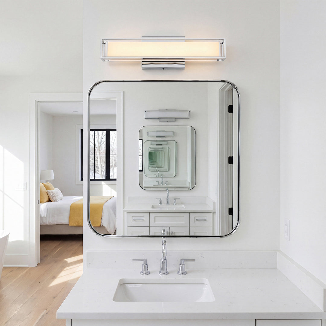 16 Inch Led Wall Sconce In Chrome - View 2 - Joshua Marshal