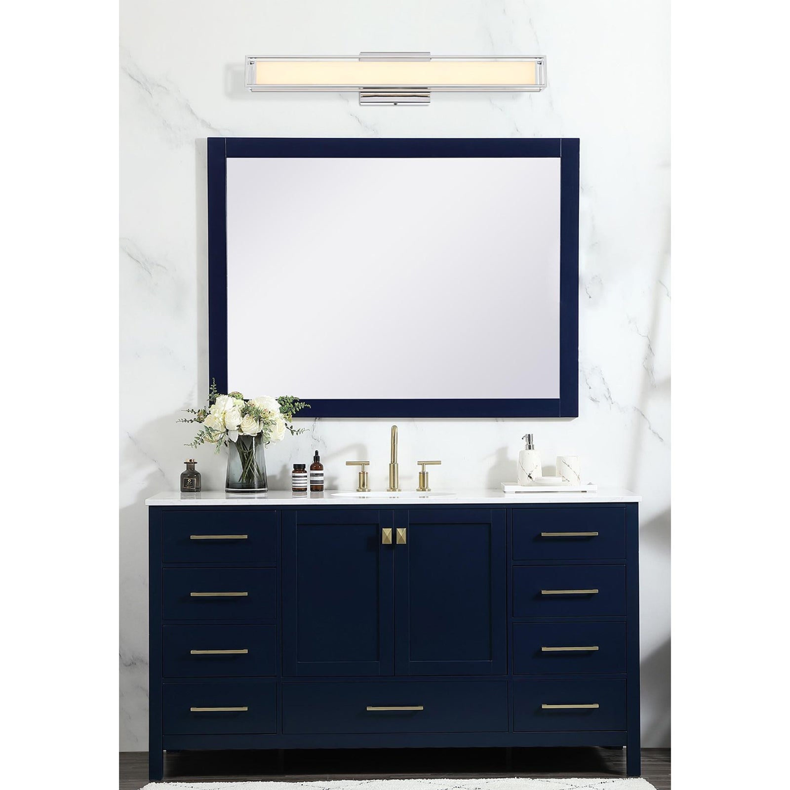 24 Inch Led Wall Sconce In Chrome - View 2 - Joshua Marshal