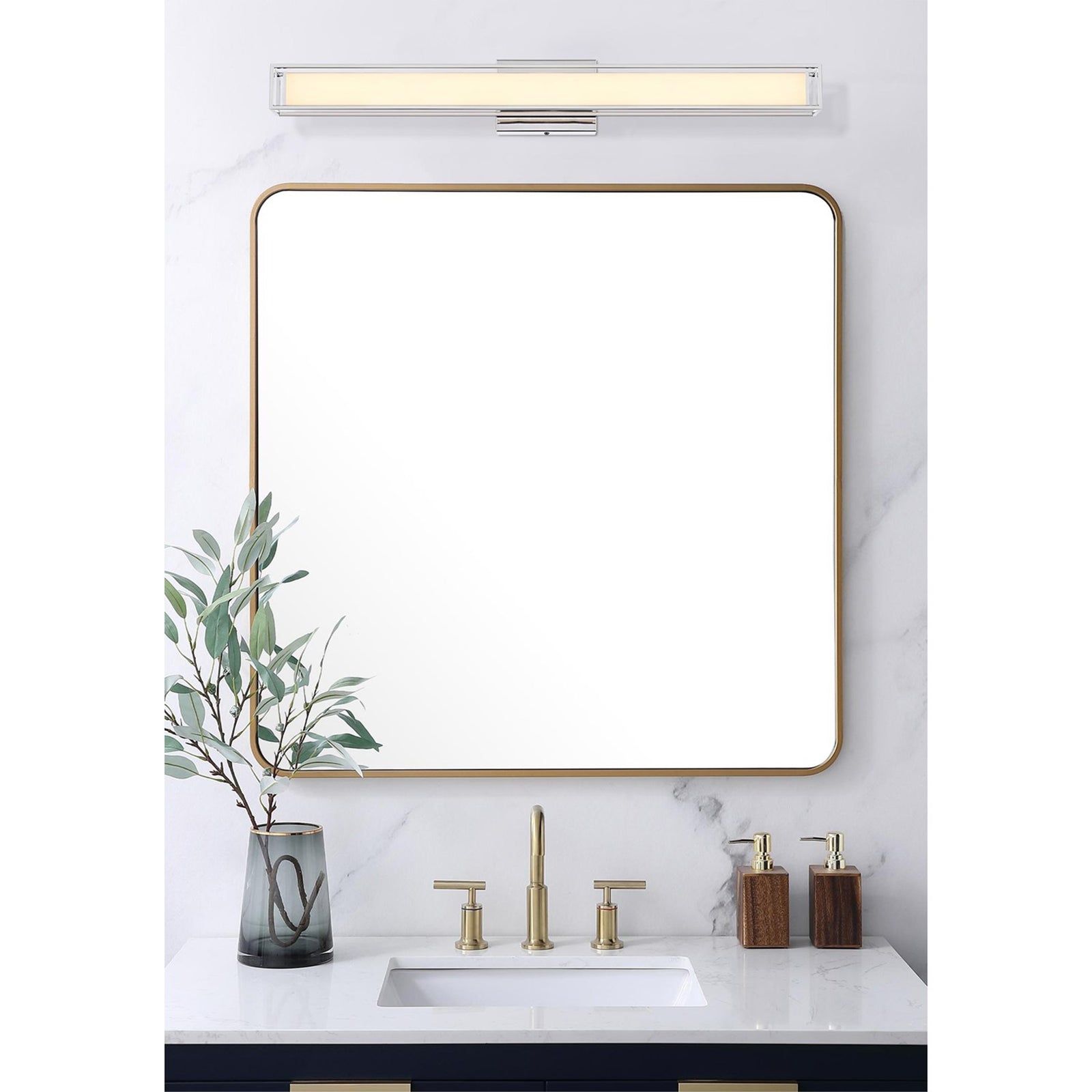 31 Inch Led Wall Sconce In Chrome - View 2 - Joshua Marshal