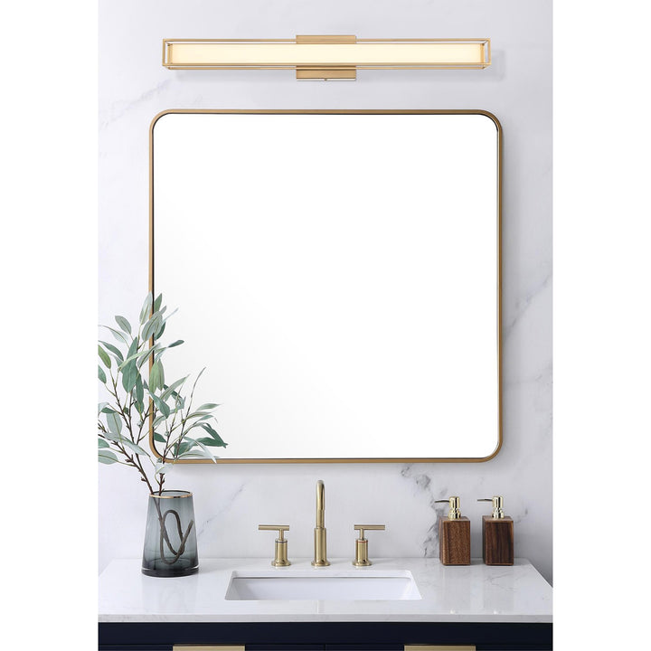 31 Inch Led Wall Sconce In Satin Gold - View 2 - Joshua Marshal