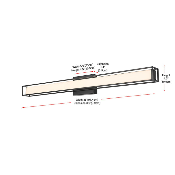 36 Inch Led Wall Sconce In Black - View 6 - Joshua Marshal