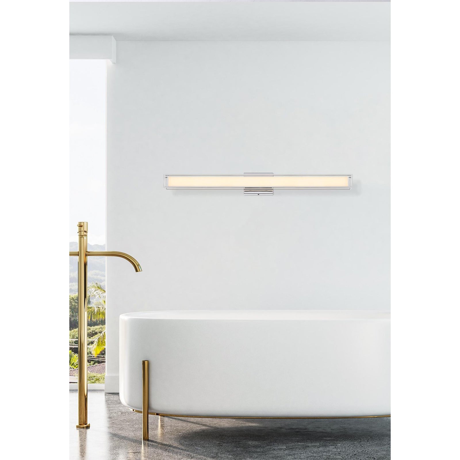 36 Inch Led Wall Sconce In Chrome - View 2 - Joshua Marshal