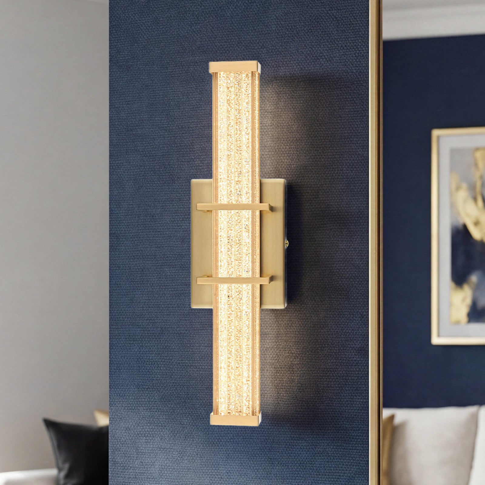 16 Inch Led Wall Sconce In Satin Gold Satin Gold Finish - LIGHTING by Joshua Marshal