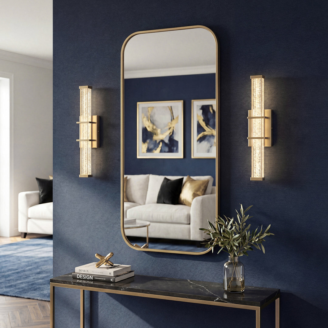 16 Inch Led Wall Sconce In Satin Gold - View 2 - Joshua Marshal