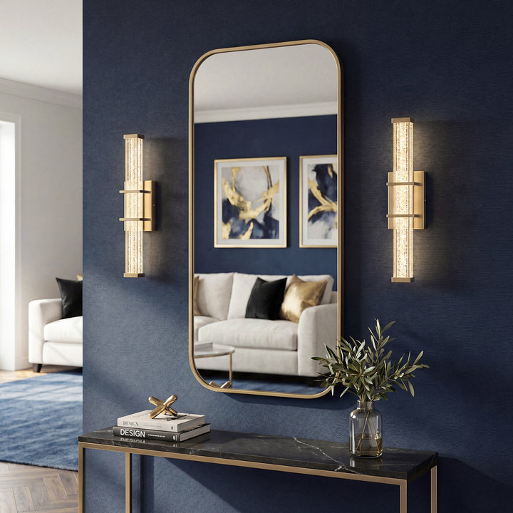 16 Inch Led Wall Sconce In Satin Gold - View 2 - Joshua Marshal