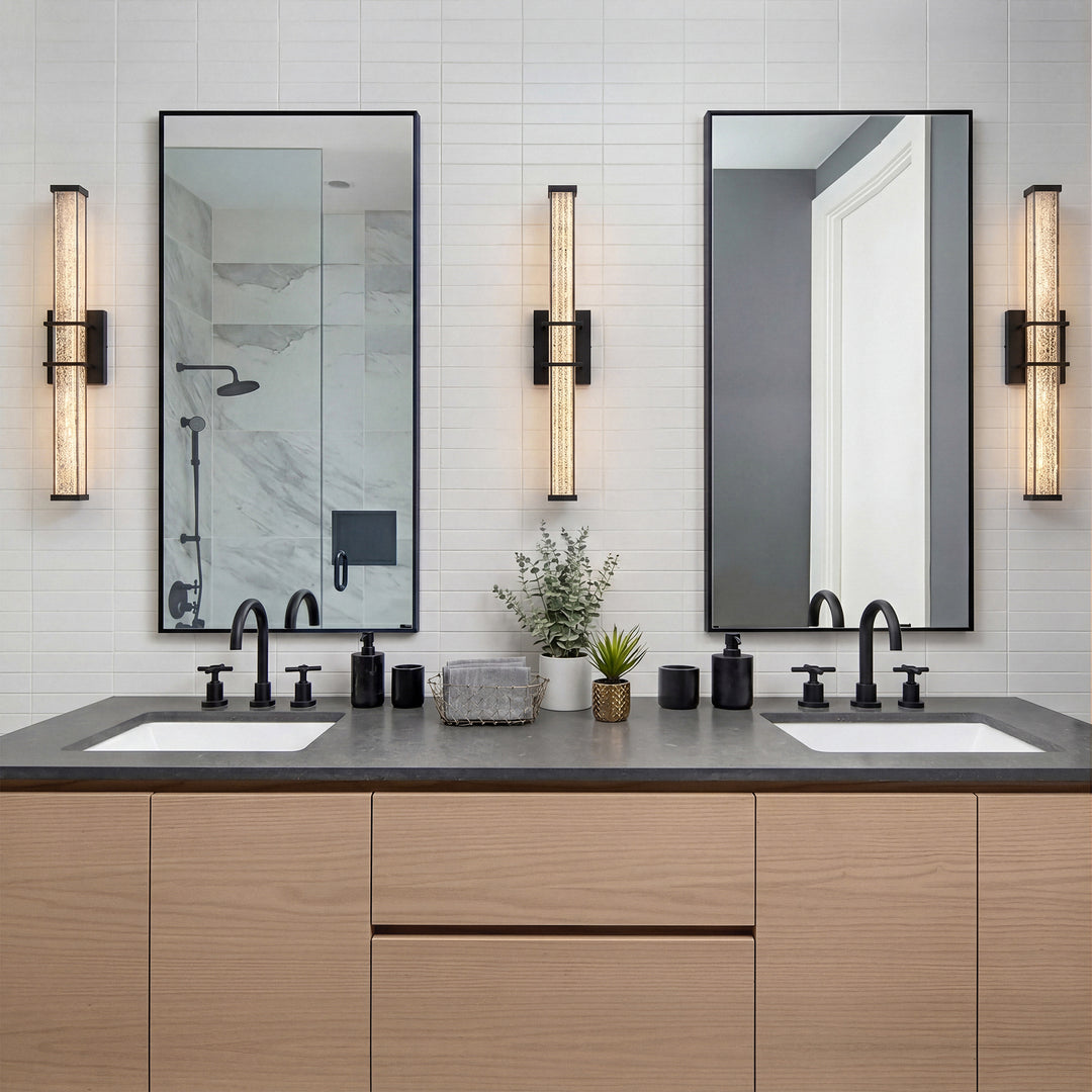 24 Inch Led Wall Sconce In Black - View 2 - Joshua Marshal