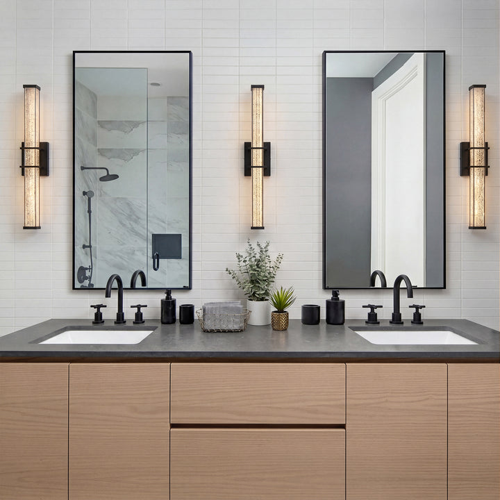 24 Inch Led Wall Sconce In Black - View 2 - Joshua Marshal