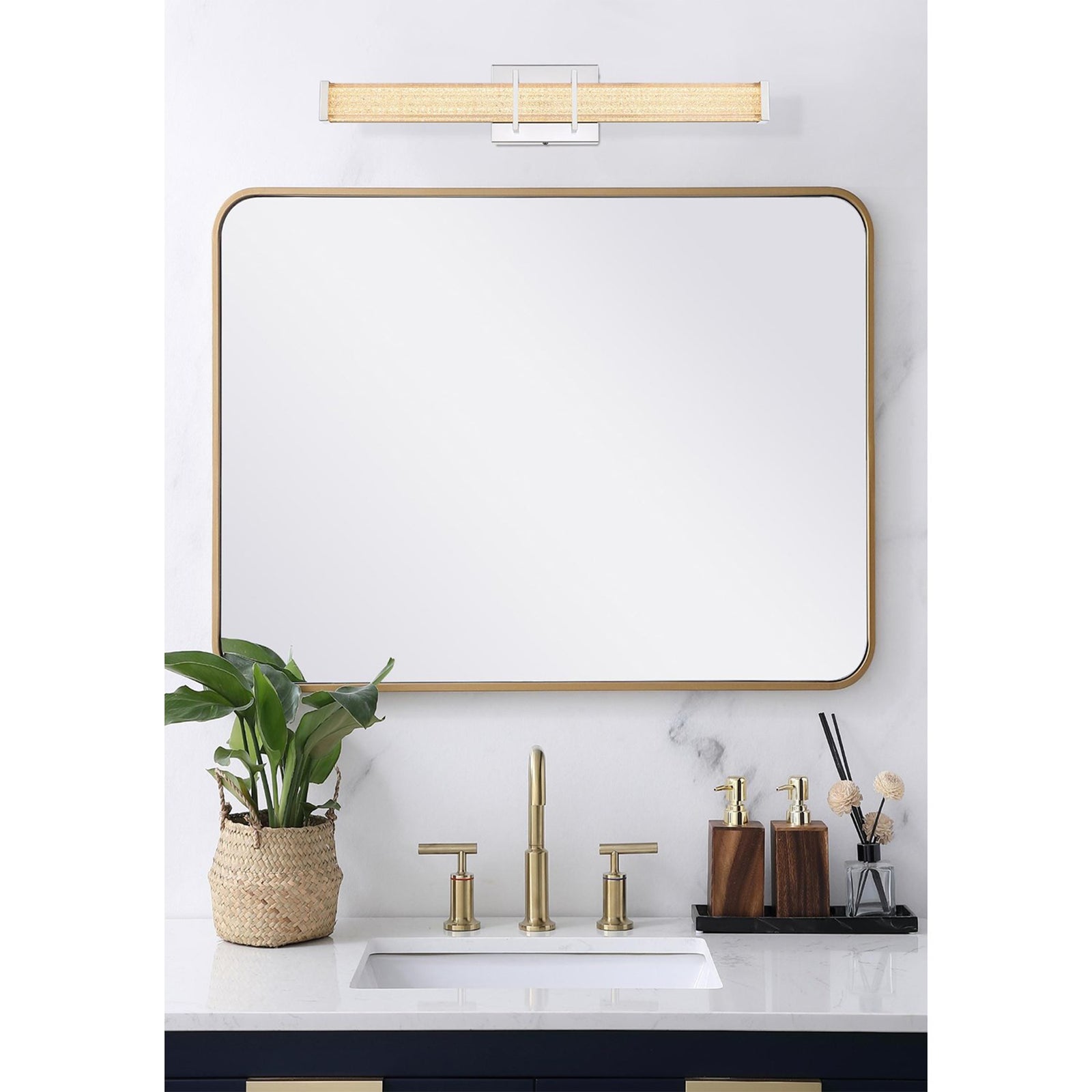 24 Inch Led Wall Sconce In Chrome - View 2 - Joshua Marshal